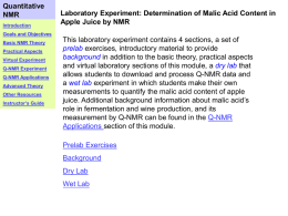 Quantitative Laboratory Experiment: Determination of Malic Acid Content in NMR