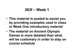 – Week 1 263f