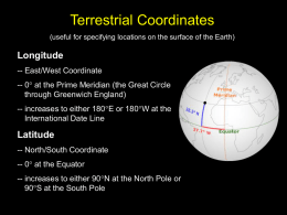Terrestrial Coordinates Longitude