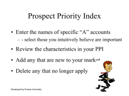 Prospect Priority Index