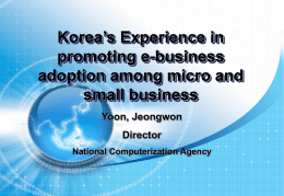 Korea’s Experience in promoting e-business adoption among micro and small business
