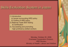 Skills Evaluation System in Japan