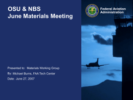 OSU &amp; NBS June Materials Meeting Federal Aviation Administration