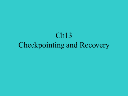 Ch13 Checkpointing and Recovery