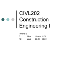 CIVL202 Construction Engineering I Tutorial 2