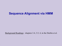 Sequence Alignment via HMM .