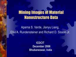 Mining Images of Material Nanostructure Data Aparna S. Varde, Jianyu Liang,