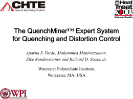 ™ for Quenching and Distortion Control Aparna S. Varde, Mohammed Maniruzzaman,