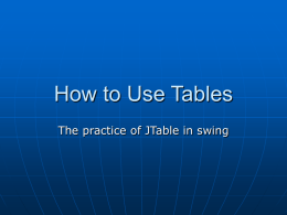 How to Use Tables The practice of JTable in swing