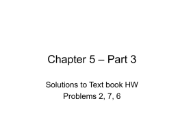 – Part 3 Chapter 5 Solutions to Text book HW