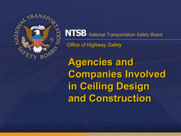 Agencies and Companies Involved in Ceiling Design and Construction