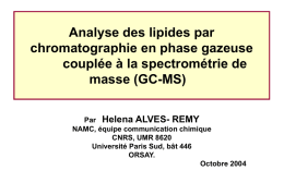 Analyse des lipides par chromatographie en phase gazeuse masse (GC-MS)