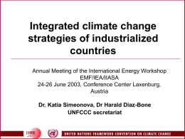 Integrated climate change strategies of industrialized countries