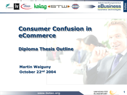 Consumer Confusion in eCommerce Diploma Thesis Outline Martin Waiguny