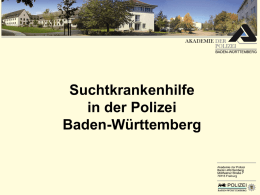 Suchtkrankenhilfe in der Polizei Baden-Württemberg