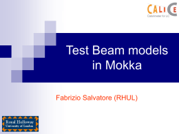 Test Beam models in Mokka Fabrizio Salvatore (RHUL)