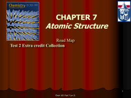 Atomic Structure CHAPTER 7 Road Map Test 2 Extra credit Collection