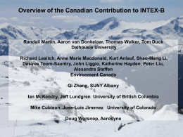 Overview of the Canadian Contribution to INTEX-B