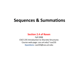 Sequences &amp; Summations Section 2.4 of Rosen