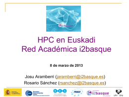 HPC en Euskadi Red Académica i2basque ( )