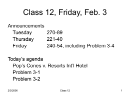 Class 12, Friday, Feb. 3