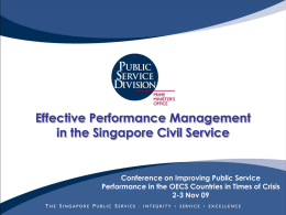 Effective Performance Management in the Singapore Civil Service
