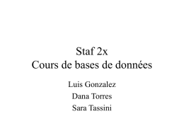 Staf 2x Cours de bases de données Luis Gonzalez Dana Torres