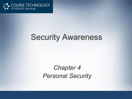 Security Awareness Chapter 4 Personal Security