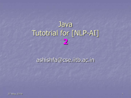 Java Tutotrial for [NLP-AI] 2