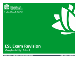 ESL Exam Revision Merrylands High School WWW.SCHOOLS.NSW.EDU.AU