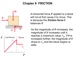 Chapter 8  FRICTION W P F