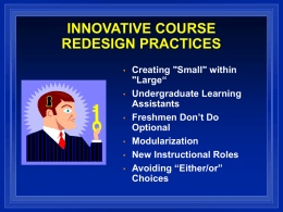 INNOVATIVE COURSE REDESIGN PRACTICES