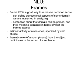 NLU: Frames