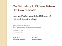 Do Philanthropic Citizens Behave like Governments? Internet Platforms and the Diffusion of