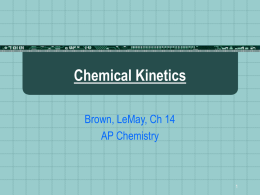 Chemical Kinetics Brown, LeMay, Ch 14 AP Chemistry 1