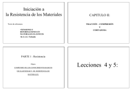 Lecciones 4 y 5: Iniciación a la Resistencia de los Materiales CAPITULO II: