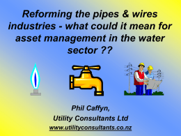 Reforming the pipes &amp; wires asset management in the water sector ??