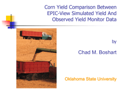 Corn Yield Comparison Between EPIC-View Simulated Yield And Observed Yield Monitor Data