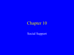 Chapter 10 Social Support
