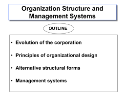 Organization Structure and Management Systems