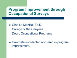 Program Improvement through Occupational Surveys