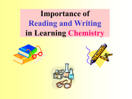 Importance of in Learning Reading and Writing Chemistry
