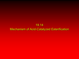 19.14 Mechanism of Acid-Catalyzed Esterification