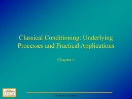 Classical Conditioning: Underlying Processes and Practical Applications Chapter 5 Dr. Steven I. Dworkin