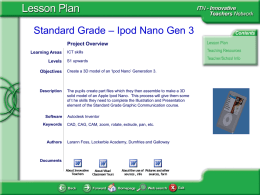– Ipod Nano Gen 3 Standard Grade Project Overview Learning Areas