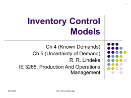 Inventory Control Models