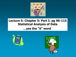 Lecture 5: Chapter 5: Part I: pg 96-115