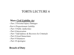 TORTS LECTURE 6 Civil Liability Act