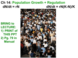 Ch 14: Population Growth + Regulation BRING to