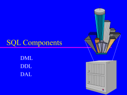SQL Components DML DDL DAL